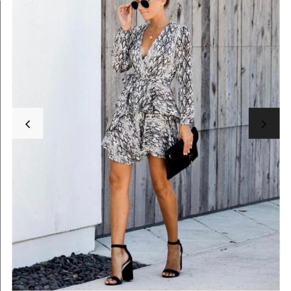 Vici Hiss and Make Up Printed Ruffle Dress